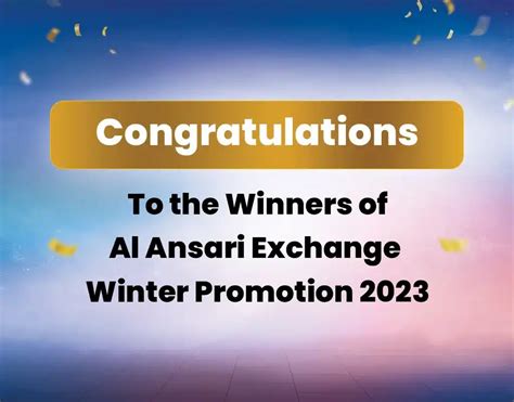 Winners of Al Ansari Exchange Winter Promotion 2023.